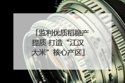 监利优质稻稳产提质 打造“江汉大米”核心产区